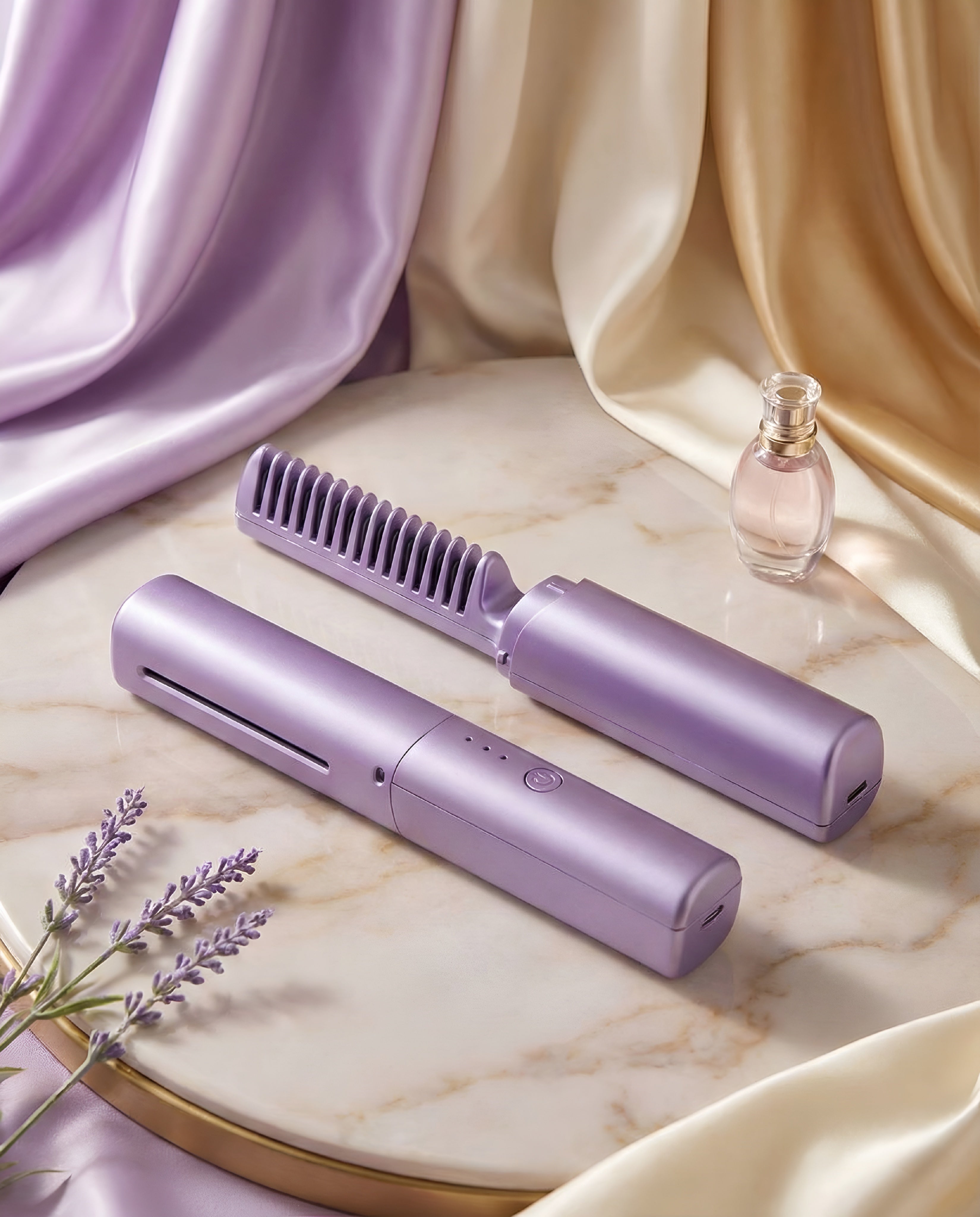 Meneflix Pro Mini Hair Straightener Brush | Cordless • Rechargeable • Travel-Ready