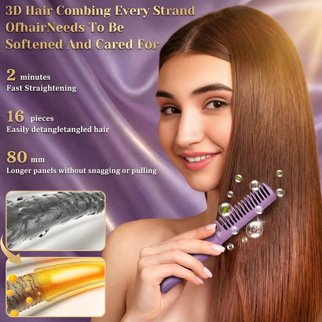 Meneflix Pro Mini Hair Straightener Brush | Cordless • Rechargeable • Travel-Ready