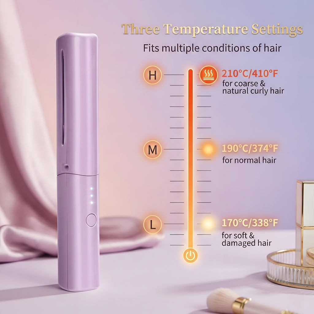 Meneflix Pro Mini Hair Straightener Brush | Cordless • Rechargeable • Travel-Ready