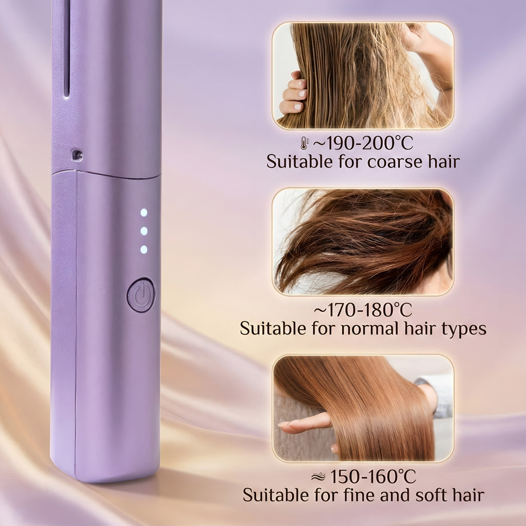 Meneflix Pro Mini Hair Straightener Brush | Cordless • Rechargeable • Travel-Ready